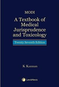Modi’s A Textbook Of Medical Jurisprudence And Toxicology, 27th Edition 2023  - by K Kannan
